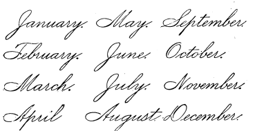 Cursive months