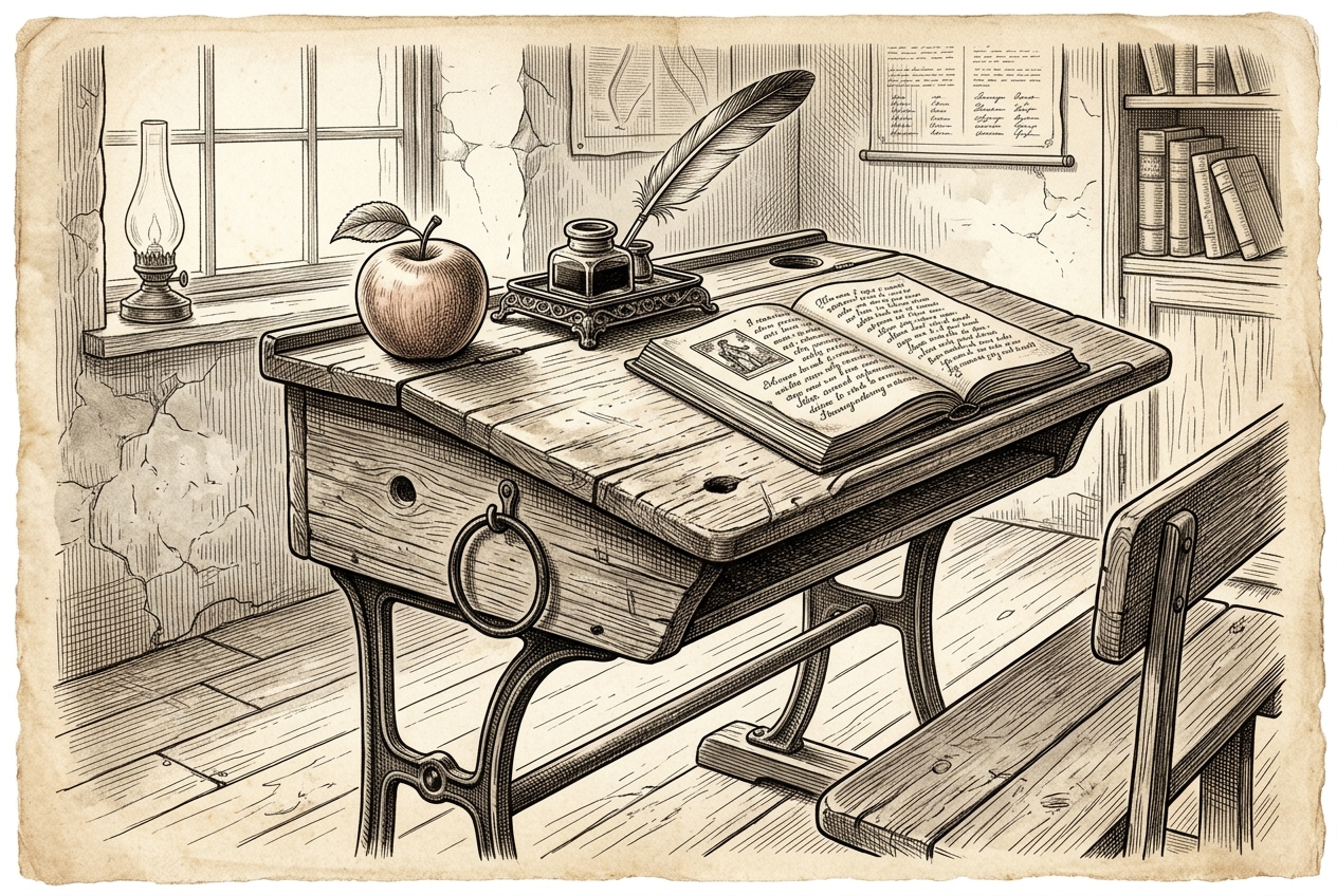 Inkstand and Apple Desk