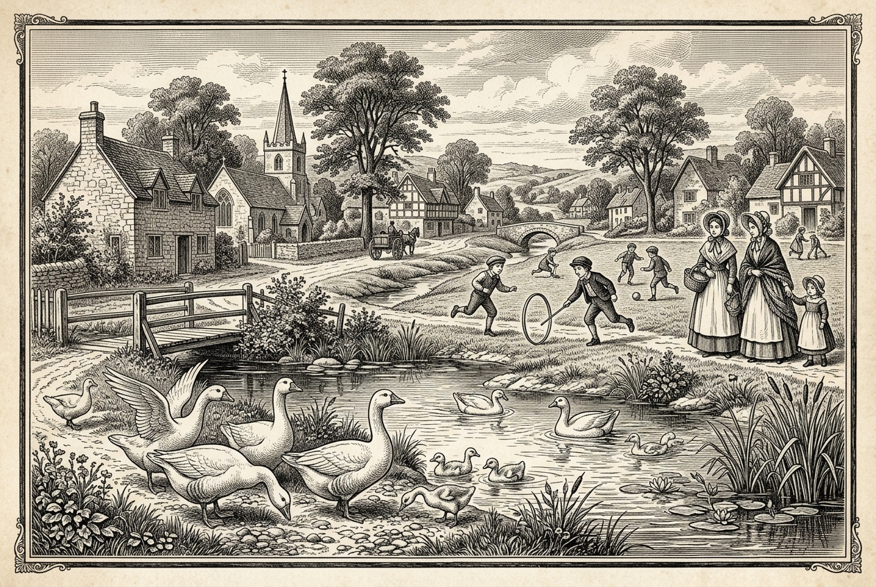Village Pond and Geese