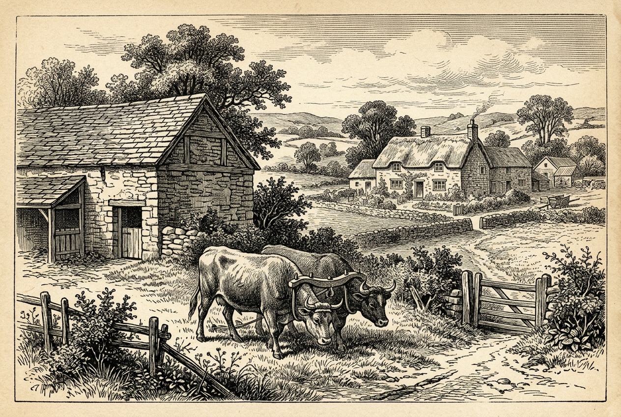 Oxen on Farm