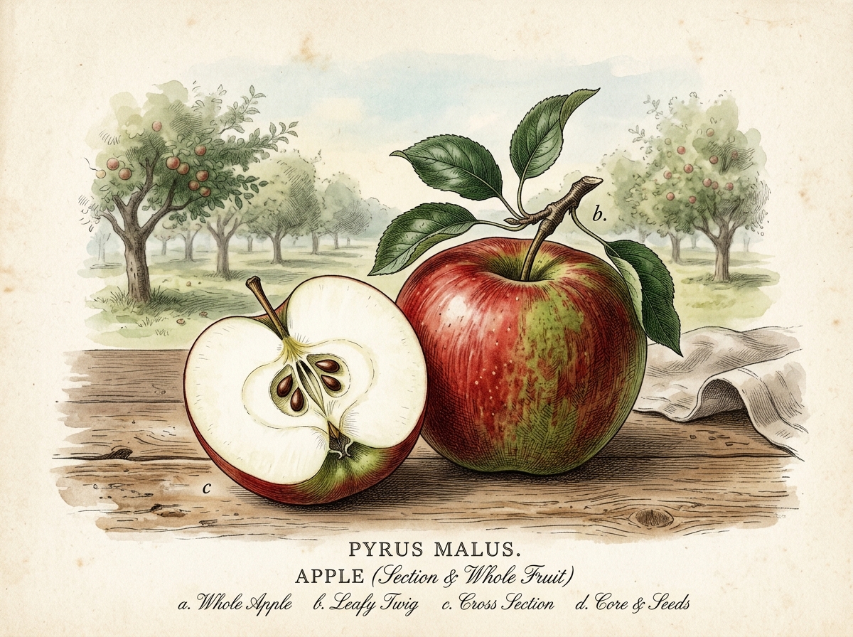 Botanical Apple Illustration