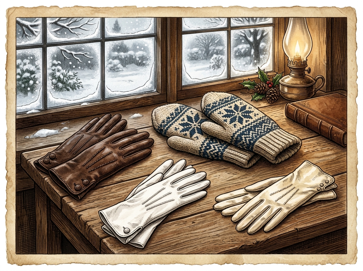 Winter Gloves and Knitted Mittens