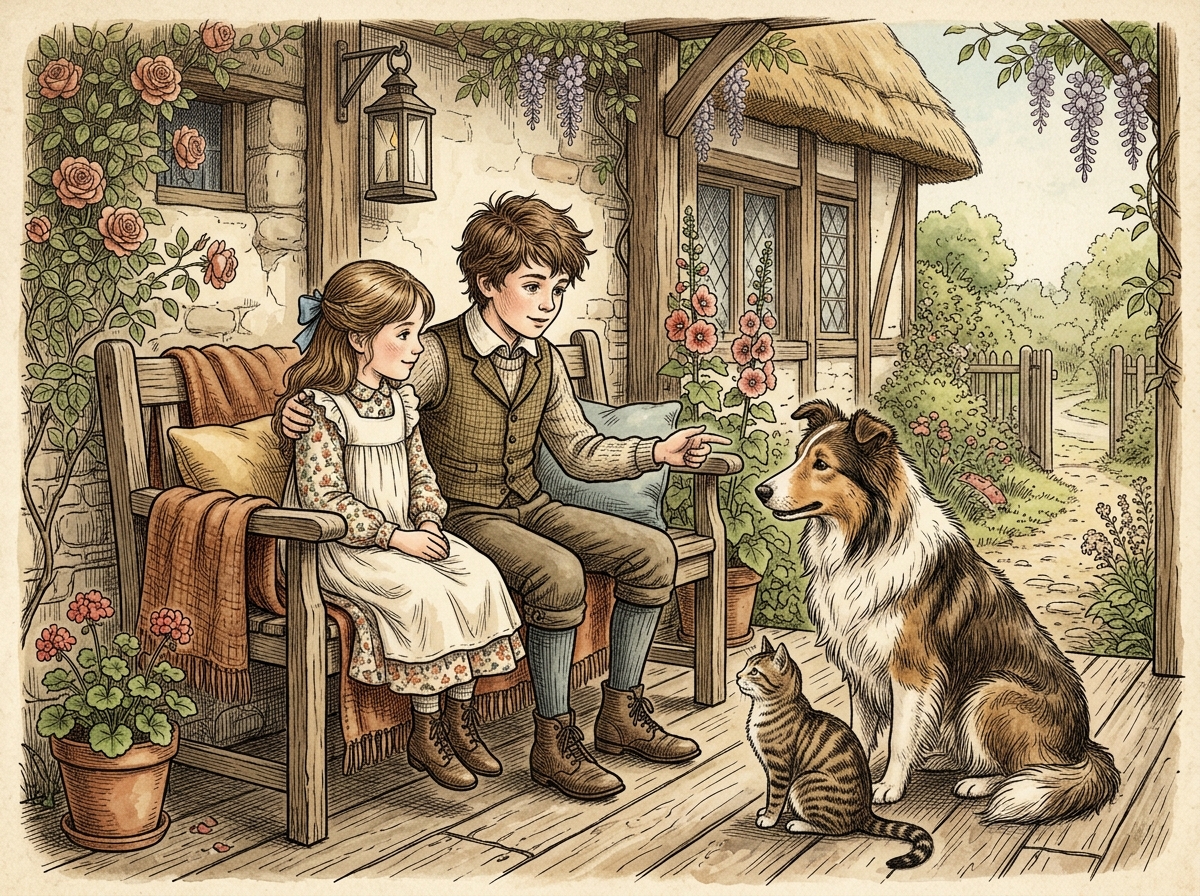 Willie and Annie Studying Dog and Cat