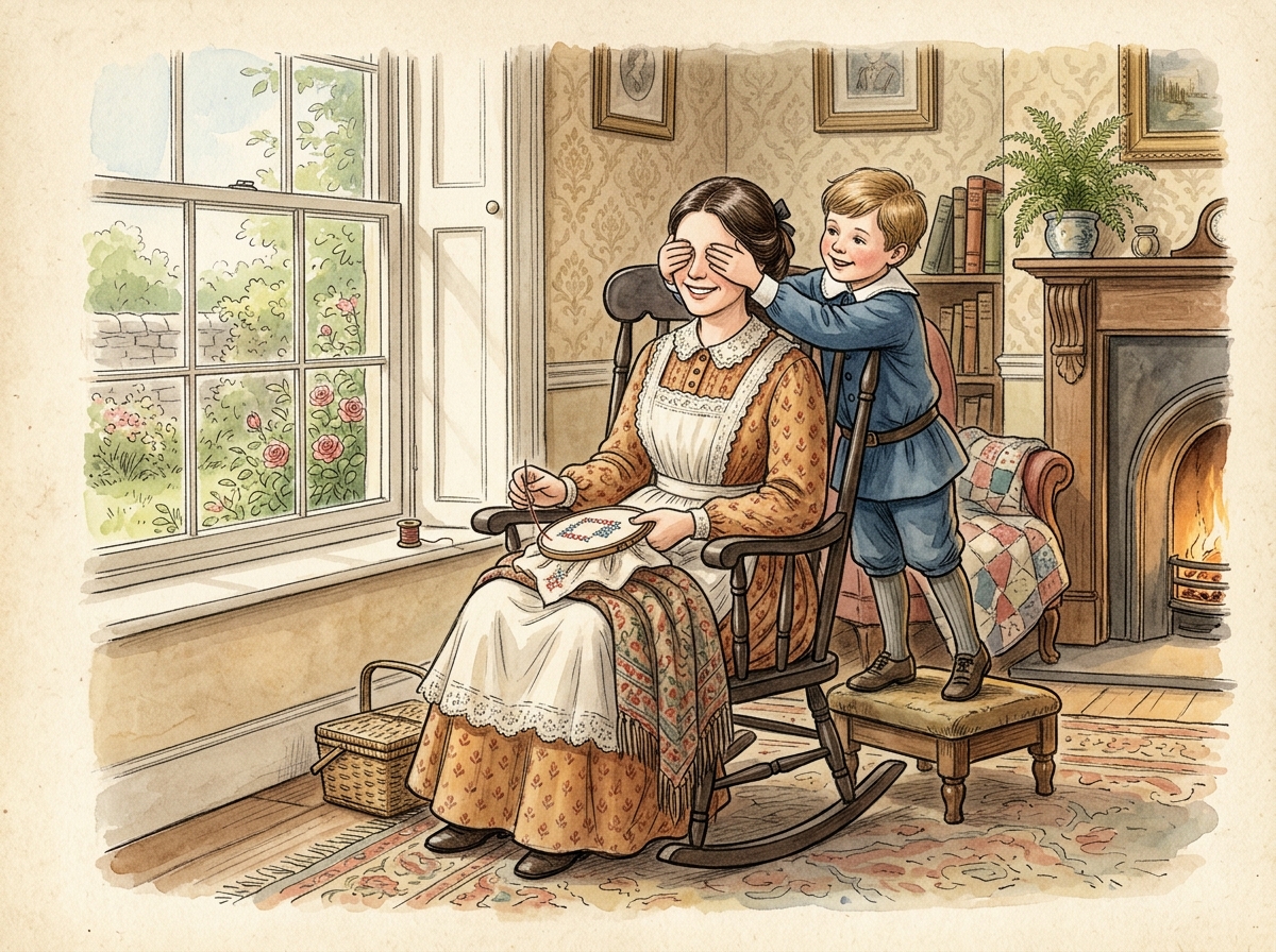 Eddie and his Mother in the Parlor