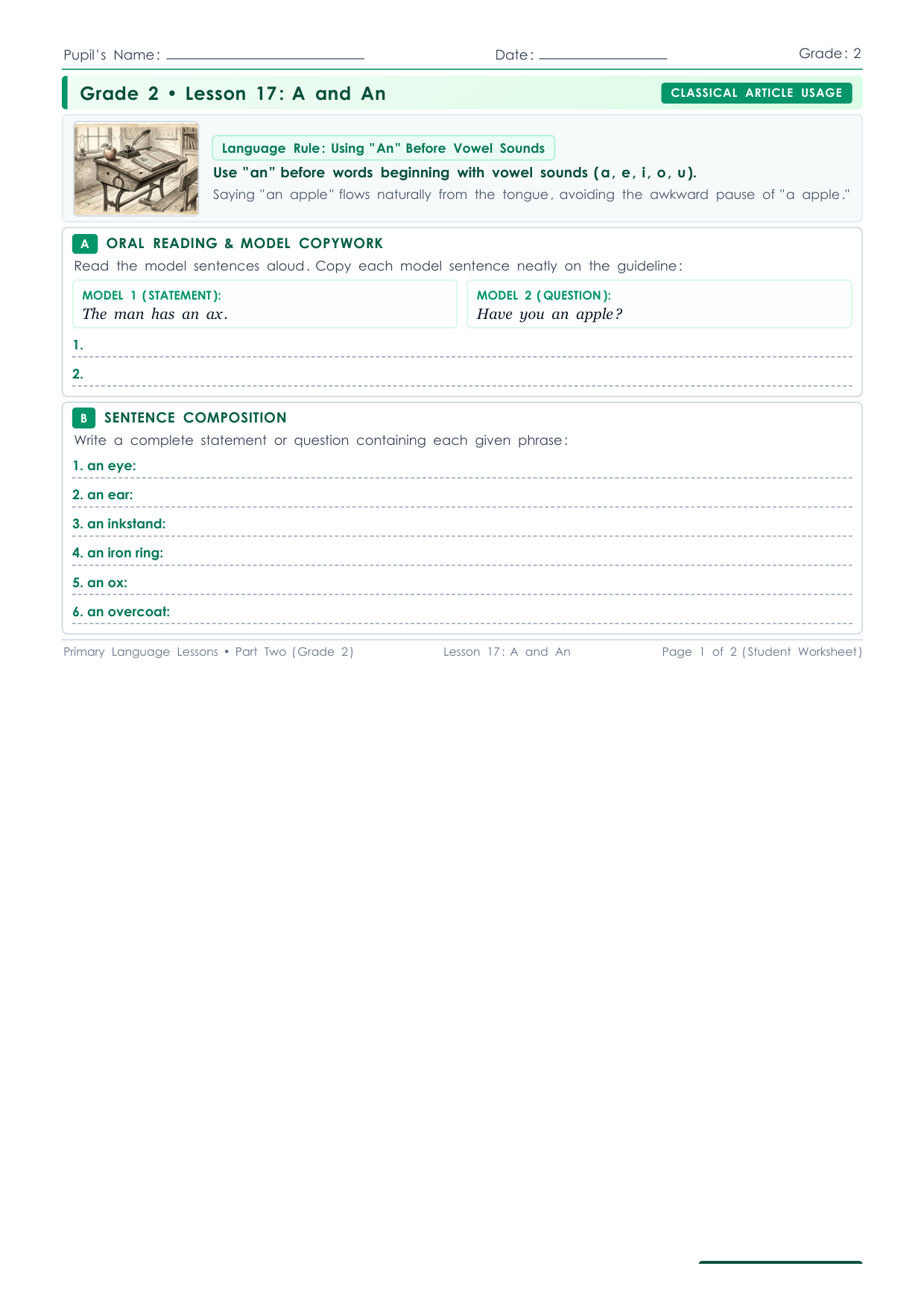 Grade 2 Lesson 17 Student Worksheet Preview