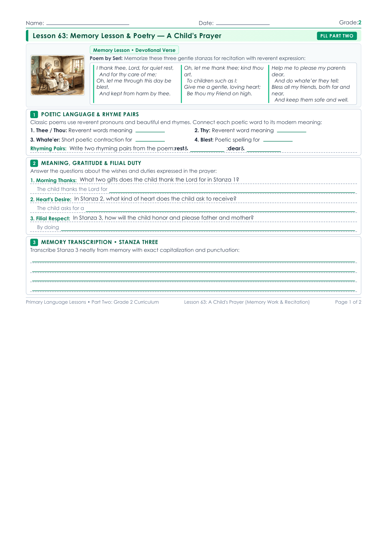 Grade 2 Lesson 63 Student Worksheet Preview