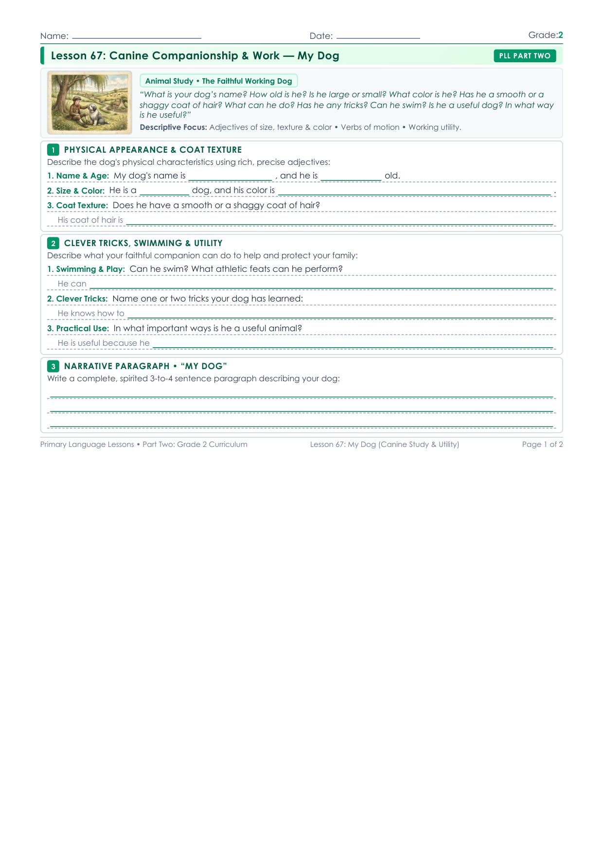 Grade 2 Lesson 67 Student Worksheet Preview