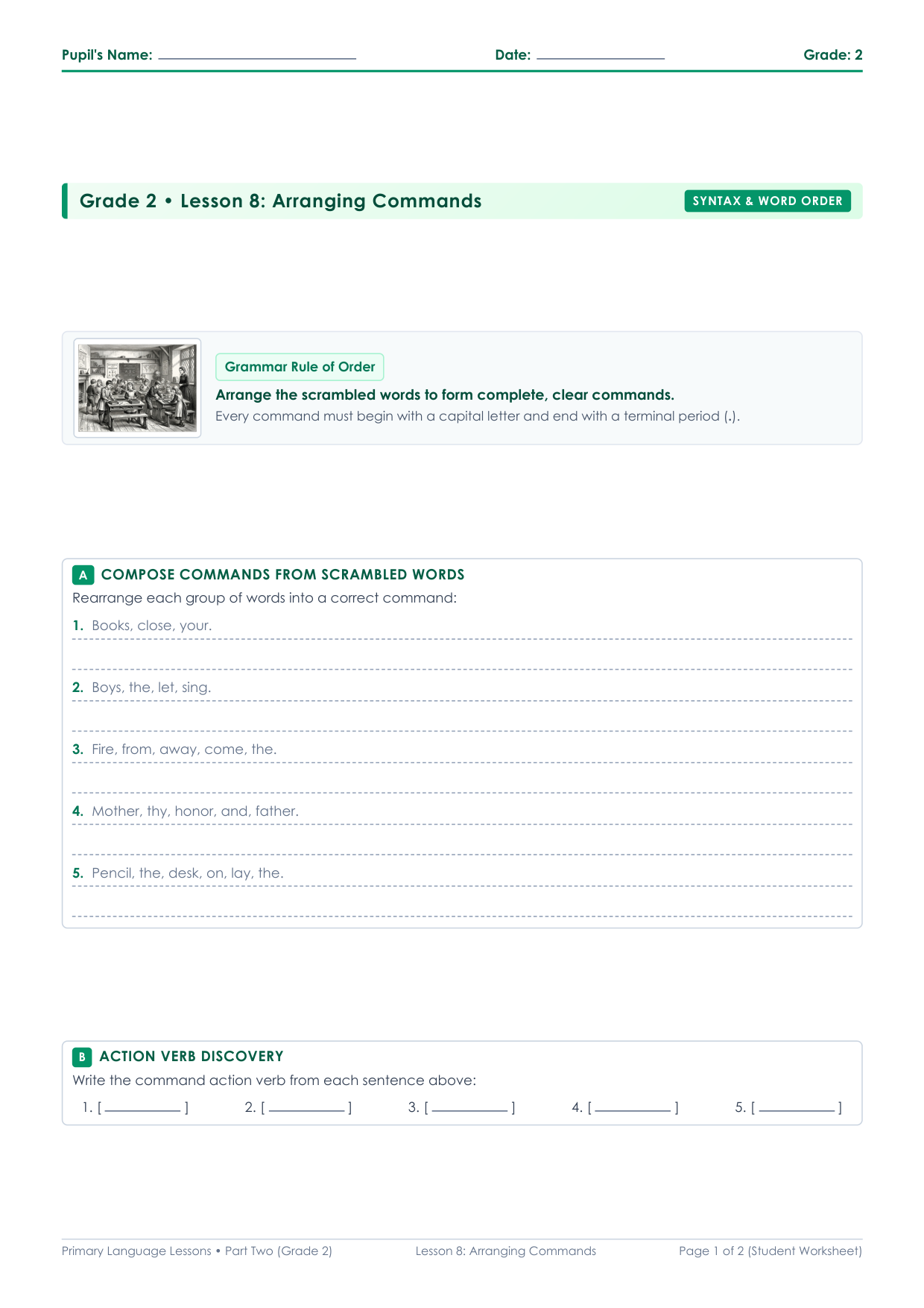 Grade 2 Lesson 8 Student Worksheet Preview