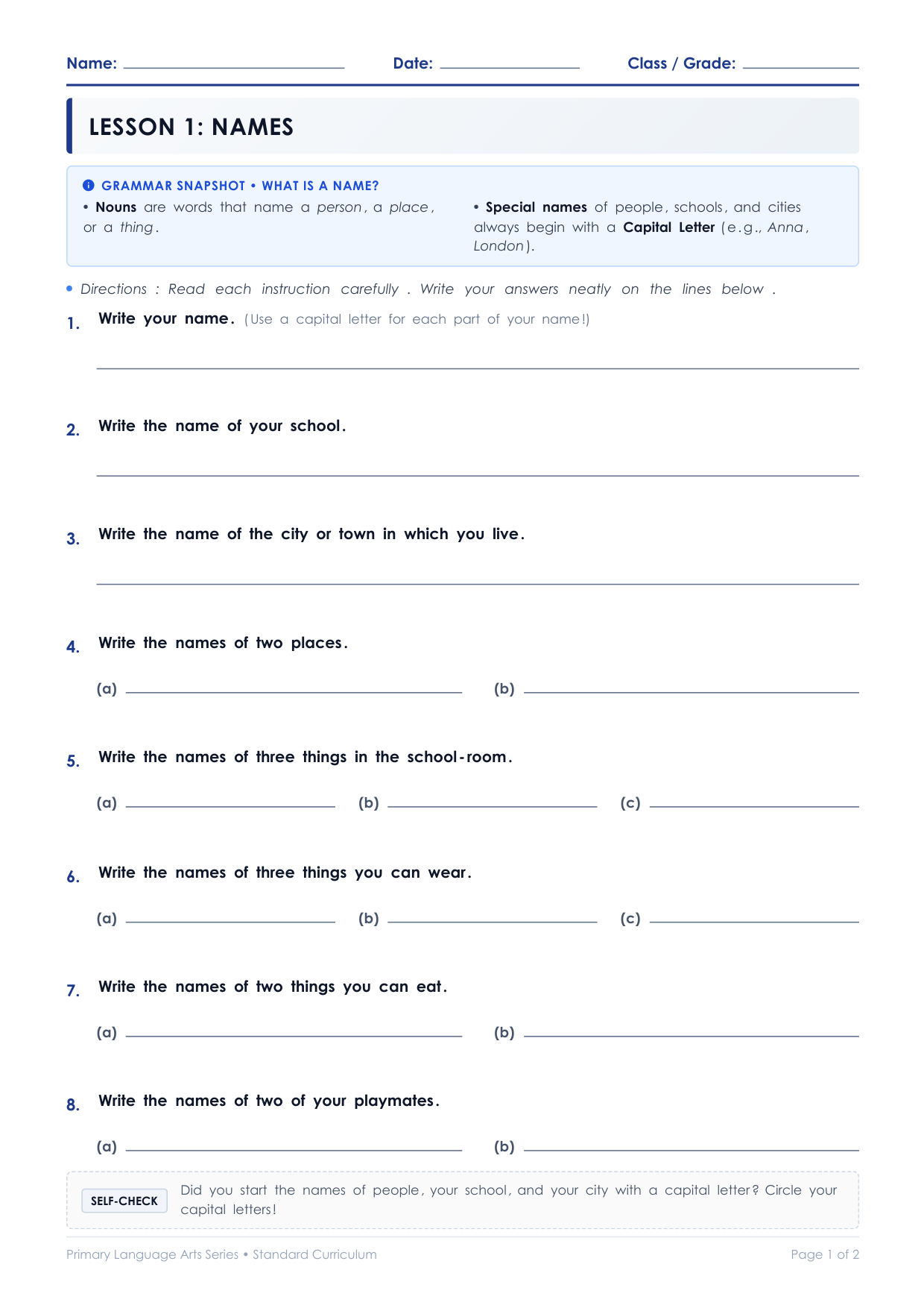 Lesson 1 Student Worksheet Preview